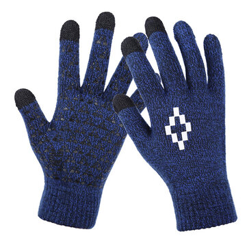 Men Fleece Thicken Touch Screen Luvas Para Ciclismo Texting