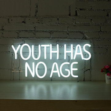 Youth Has No Age Neon Sign Led Tube Visual Artwork Bar Pub Club