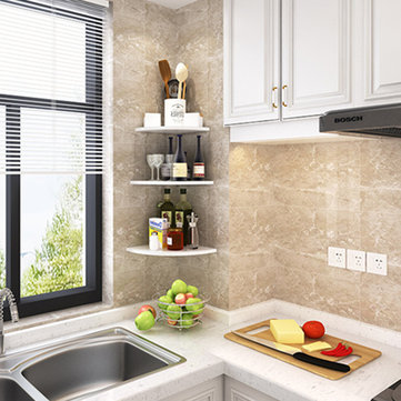 Corner Wall Shelf Floating Wall Mounted Kitchen Storage Rack