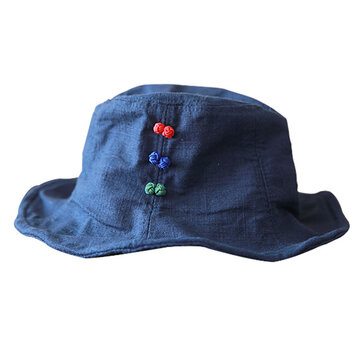 Women Ethnic Cotton Sunscreen Visor Bucket Caps