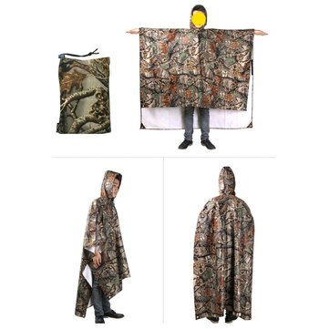 3 em 1 Multifuncional capa de Chuva Poncho Mochila Camuflagem Chuva Capa Toldo Barraca Rainning Vestuário