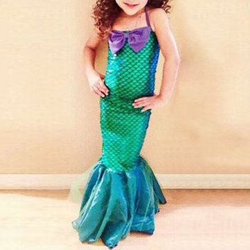 Mädchen Meerjungfrau Cosplay Kleid 4Y-12Y