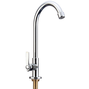 Simple Chrome Kitchen Faucet Basin Sink Tap Single Lever Only For