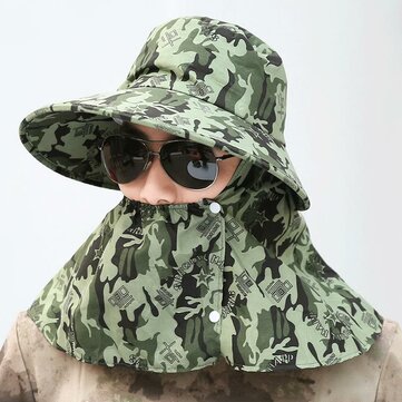 Mens Cotton Mesh Breathable Face Protection Bucket Hat