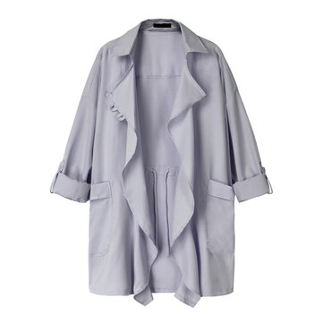 Swetry rozpinane z kołnierzem typu &bdquo;plus size&rdquo; z długim rękawem