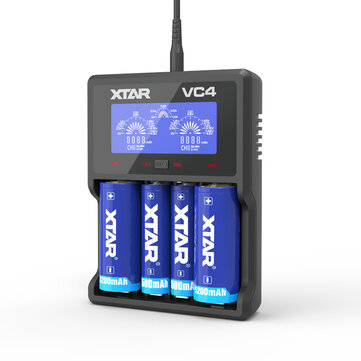 XTAR VC4 Ekran LCD Ładowarka USB do akumulator&oacute;w 18650 26650 14500