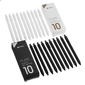 10pcs/ Ensemble Original Xiaomi Mijia Kaco 0.5mm Gel Stylo Écriture Lisse Durable Signature Stylo de Recharge Noir