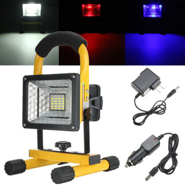 Portable Waterproof 30W 24 LED Floodlight Work Light Spotlights Rechargeable