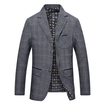 Ropa&nbsp;interior&nbsp;de&nbsp;cuadros&nbsp;de&nbsp;otoño para hombre Ropa casual de negocios Blazers de impresión