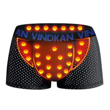 VK Erkek Buz İpek Mesh Manyetik Terapi Sağlık Bakım I&ccedil; &ccedil;amaşırı U Konveks &Ccedil;anta Nefes Boks&ouml;rleri