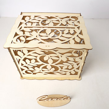 Wedding Card Box With Lock Diy Money Wooden Gift Leaf Boxes For