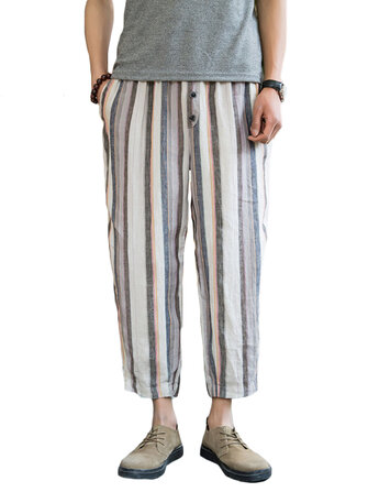 Sarouel&nbsp;multi-poches&nbsp;rayé&nbsp;vintage&nbsp;été