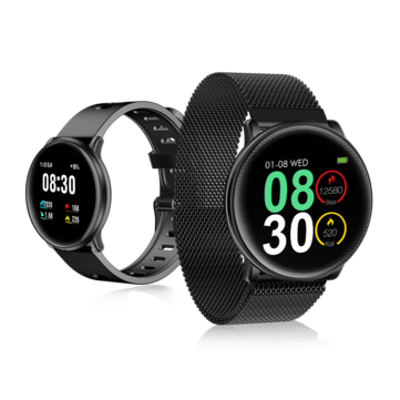 [Gratis geschenk] UMIDIGI Uwatch2 Volledig touchscreen Volledig stalen behuizing 24-uurs hartslag Sportmodus Bericht Smart Watch 