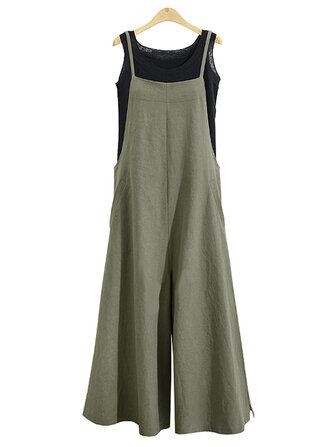 Plus Size Women Overalls Bib Pants Loose Pockets Jumpsuit