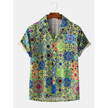 Camicie da uomo a manica corta con stampa sulla spiaggia di New Fashion