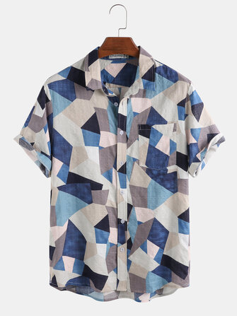 Koszule męskie z krótkim rękawem w kratę