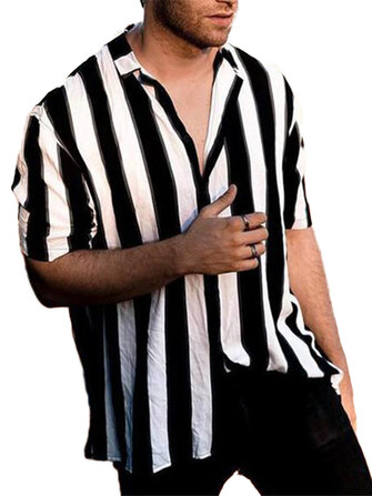Chemises à manches courtes noires à la mode pour hommes