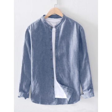 Męskie&nbsp;koszule&nbsp;bawełniane&nbsp;na&nbsp;co&nbsp;dzień z długim rękawem Stojak na guziki S