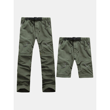 Dwuczęściowe spodenki do szybkiego odpinania na zewnątrz Spodnie męskie w pasie ze sznurkiem do wspinaczki