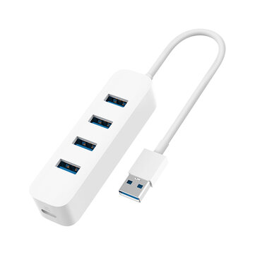 XIAOMI Hub USB3.0 de 4 portas com interface de fonte de alimenta&ccedil;&atilde;o em stand-by USB Hub Extender Extension Conector Adaptador para PC Laptop