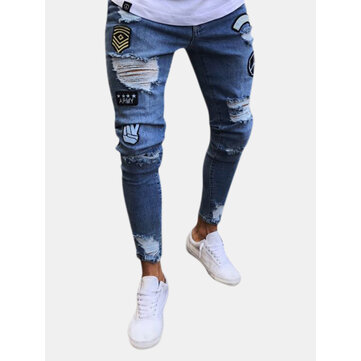 Elegante Hip Hop Ripped Skinny Jeans