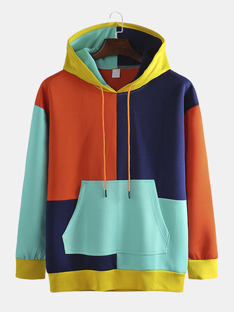 Parche multicolor para hombres, tendencia suelta con capucha Hip-hop Plus Efectivo