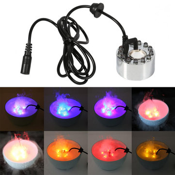 LED Fog Maker Fog Machine Pond Fogger Humidifier for 12LED Ultrasonic Fog Maker Fog Machine Pond Fogger Humidifier for Aquarium Fish Pool Fountain Rockery DecoratFish Pool Fountain Rockery Decoration