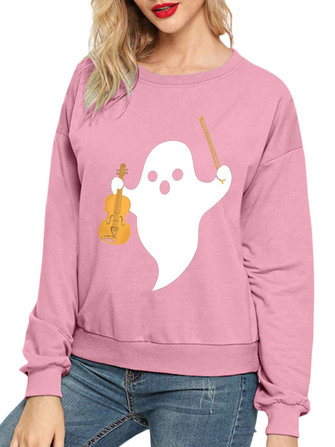 Print O-neck Long Sleeve Casual Sweatshirts