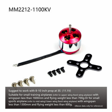 AEORC RC Brushless Motor A28M MM2212 2212 1100KV KV1100/1400KV KV1400 3.0mm Shaft Outrunner Motor for RC Aircraft Plane Airplane Fixed Wing