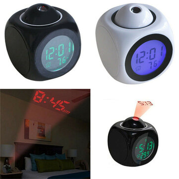Digital Alarm Clock Wall Ceiling Led Projection Temperature