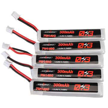 URUAV 3.8V 300mAh 70C/140C 1S Lipo Battery PH2.0 Plug for Eachine TRASHCAN Snapper6 7 Mobula7