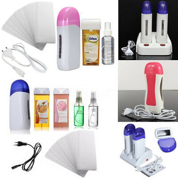 Wax Aquecedor Rolo mais quente no cartucho Cabelo Kit de depila&ccedil;&atilde;o com tira depilat&oacute;ria 