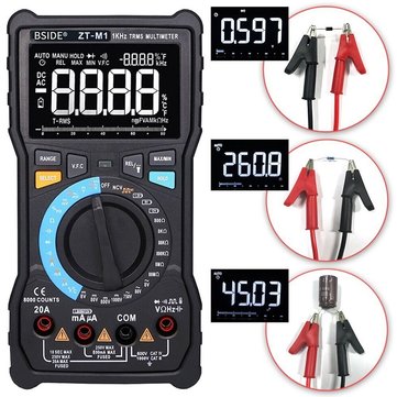 ZT-M1 8000 Counts Digital Multimeter Auto/Manual 3-Line Triple Display Voltage Battery tester VFC Square Wave Output Capacitance Test
