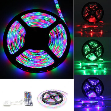 3M 5M 10M SMD3528 Niet-waterdichte RGB LED Strip Light DC12V + 44 Key IR Afstandsbediening voor huisdecoratie 