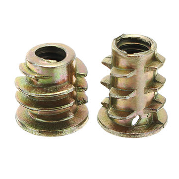 Suleve M6ZN1 50Pcs M6 Zinc Alloy Wood Furniture Hex Socket Drive Head Screw-in Threaded Insert Nut 8mm-25mm