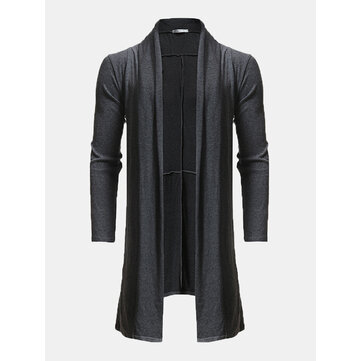 Orta Uzun Draped Yün Hırka