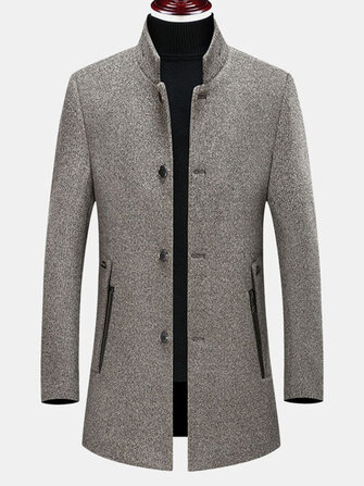 メンズ・ミドル・エイジド・ニュー・ウール・パディ・イン・ザ・ロング・カラーWindbr