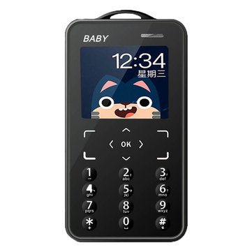 KUH T5 1.77 بوصة 500 مللي أمبير بلوتوث المسجل راديو FM القائمة السوداء أصغر مصغرة بطاقة هاتف للأطفال