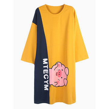 Pamuklu Eğlence Baskısı Gecelik