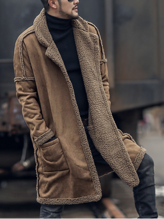 Mens&nbsp;Plus&nbsp;maat&nbsp;wolmix&nbsp;dubbelzijdige&nbsp;draagbare dikker jas