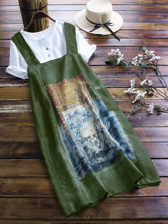 Pintura de impresión vendimia Vestido