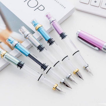 Asa Cantada 3008 Pist&atilde;o Transparente Caneta-tinteiro Wingsung Prata EF Nib & Guarde Caneta de Tinta Escrit&oacute;rio Escola Presente