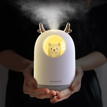 300ML USB Pets Air Humidifier LED Luminous Fine Fog Cool Steam Essential Oil Diffuser For Car Room