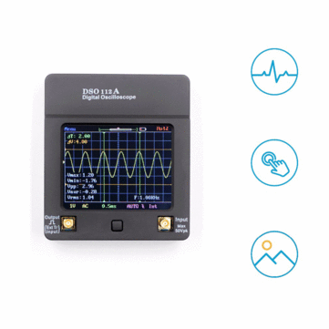 DSO112A 2MHz 5Msps 2.4'' TFT LCD Digital Oscilloscope Color Touch Screen Handheld USB Oscilloscope with Test Clip