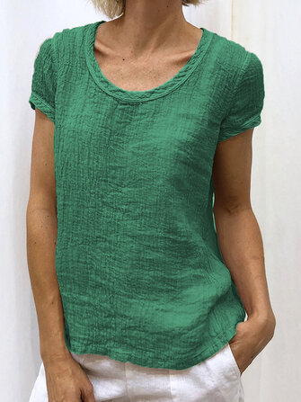 Kobiety Jednolity kolor Krótki rękaw Okrągły dekolt Dorywczo koszulki