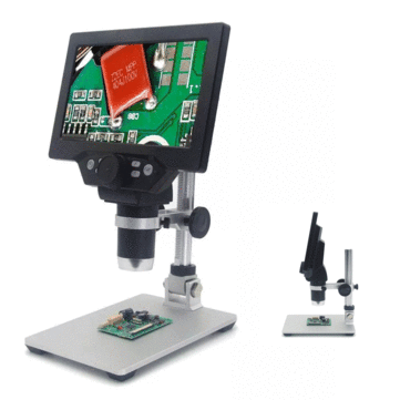 2019 Newest Mustool G1200 Digital Microscope 12MP 7 Inch Large Color Screen Large Base LCD Display 1-1200X Continuous Amplification Magnifier with Aluminum Alloy Stand