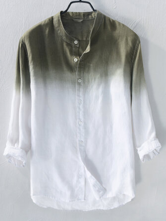 Męskie Gradientowe kolory Bawełniane Oddychające Modne koszule