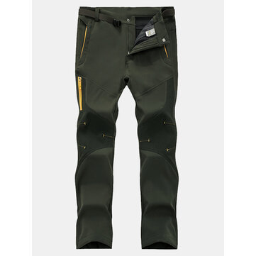 Plusサイズs 5xlメンズアウトドア冬の厚手フリースパンツウォーム