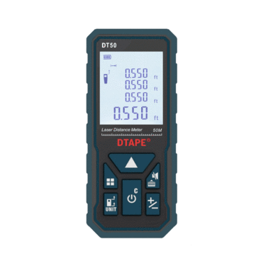 DTAPE DT50 DT80 DT100 DT120 2.0 Inch Backlight LCD Screen Digital Laser Rangefinder Distance Meter Single Continuous Area/Volume/Pythagorean Measurement 40m 60m 80m 100m