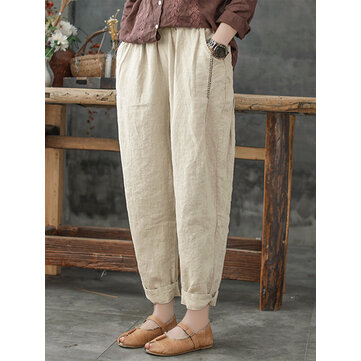 Solid Color Loose Harem Pants